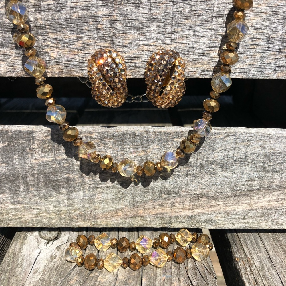 - Vintage Amber Gemstone Jewelry Set! EUC!